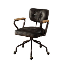 Load image into Gallery viewer, Hallie - Top Grain Leather Office Chair - Vintage Black
