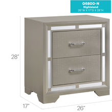 Load image into Gallery viewer, Elegant Nightstand - Silver Champagne