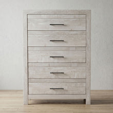 Load image into Gallery viewer, Modern Style 5 Drawer Chest In Natural Rustic Wood With Clean Lines And Spacious Storage