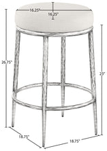 Load image into Gallery viewer, Ferro - Upholstered Backless Counter Stool With Brushed Silver Base