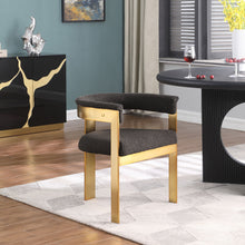 Load image into Gallery viewer, Romeo - Boucle Dining Chair With Gold Base (Set of 2)