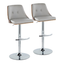 Load image into Gallery viewer, Gianna - Mid Century Modern Adjustable Barstool With Swivel With Rounded T Footrest (Set of 2)