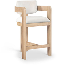 Load image into Gallery viewer, Sacha - Velvet Stool With Natural Base