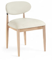 Load image into Gallery viewer, Riccio - Performance Fabric Upholstered Dining Side Chair (Set of 2) With Light Brown Legs - Cream