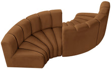 Load image into Gallery viewer, Arc - Velvet 4 Piece Curved Modular Sofa - Saddle