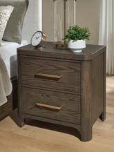 Load image into Gallery viewer, Radkin - Two Drawer Night Stand - Burnished Brown