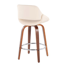 Load image into Gallery viewer, Fabrico - Mid Century Modern, Fixed Height Counter Stool With Round Footrest (Set of 2)
