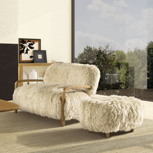 Load image into Gallery viewer, Enchante - Sheepskin Accent Loveseat - Taupe / Natural