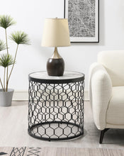 Load image into Gallery viewer, T155 - Coffee Table & 2 End Tables - Black / Silver Sparkle