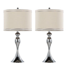 Load image into Gallery viewer, Ashland - Contemporary Table Lamp With Trim (Set of 2) - Polished Chrome / Cream