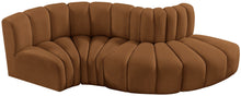 Load image into Gallery viewer, Arc - Velvet 4 Piece L-Shaped Modular Sofa - Saddle