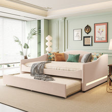 Load image into Gallery viewer, Upholstered Daybed With Light And Trundle