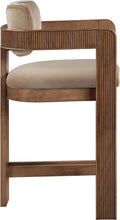 Load image into Gallery viewer, Sacha - Velvet Stool With Brown Base