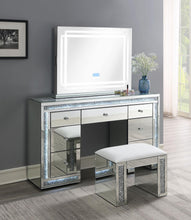 Load image into Gallery viewer, G-320 - Glamour Vanity Stool - Pearl Silver