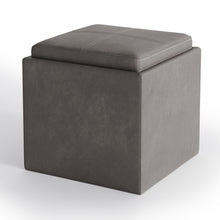 Load image into Gallery viewer, Rockwood - Upholstered Cube Storage Ottoman With Tray