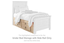 Load image into Gallery viewer, Willowton - Under Bed Storage w/Side Rail - Whitewash