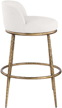 Load image into Gallery viewer, Ferro - Performance Fabric Upholstered Bar Stool - Cream / Antique Brass