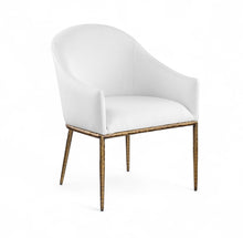 Load image into Gallery viewer, Ferro - Upholstered Dining Arm Chair With Brushed Gold Legs