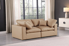 Load image into Gallery viewer, Comfy - Faux Leather Modular Sofa 2 Pieces - Tan