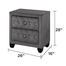 Load image into Gallery viewer, Sophia - 2 Drawer Nightstand - Gray