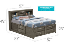 Load image into Gallery viewer, Modern Design Storage Bed With Bookcase Headboard