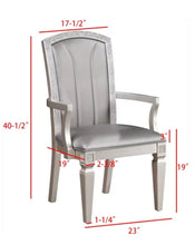 Load image into Gallery viewer, Crown Mark Klina Glam Dining Arm Chair in Light Gray (Set of 2)