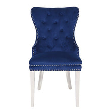 Load image into Gallery viewer, Galaxy Home Erica Stainless Steel Legs Dining Chair (Set of 2) in Blue