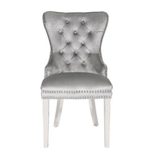 Load image into Gallery viewer, Galaxy Home Erica Stainless Steel Legs Dining Chair (Set of 2) in Light Grey