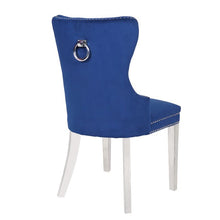 Load image into Gallery viewer, Galaxy Home Erica Stainless Steel Legs Dining Chair (Set of 2) in Blue