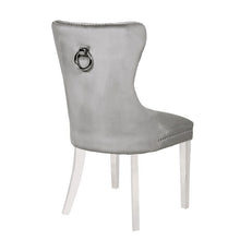 Load image into Gallery viewer, Galaxy Home Erica Stainless Steel Legs Dining Chair (Set of 2) in Light Grey