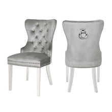 Load image into Gallery viewer, Galaxy Home Erica Stainless Steel Legs Dining Chair (Set of 2) in Light Grey image