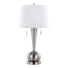 Load image into Gallery viewer, Jules - Contemporary Table Lamp Built In USB Port (Set of 2) - Nickel / White