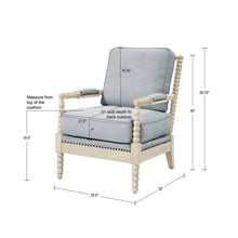 Load image into Gallery viewer, Arm Chair With Open Back Spindle Design, Padded Armrests