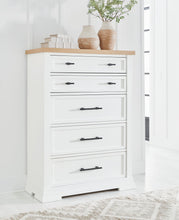 Load image into Gallery viewer, Ashbryn - Five Drawer Chest - White / Natural