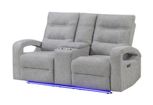 Load image into Gallery viewer, U6611 - Power Console Reclining Loveseat With LED - Dark Gray