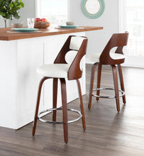 Load image into Gallery viewer, Cecina - Mid-Century Modern Fixed Height Counter Stool With Swivel And Round Footrest (Set of 2)