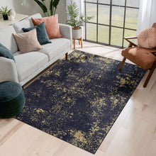 Load image into Gallery viewer, Maval - 6' X 9' Washable Area Rug - Black / Gold