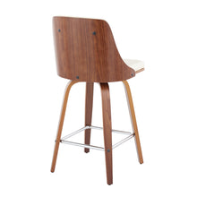 Load image into Gallery viewer, Gianna - Mid Century Modern Fixed Height Counter Stool With Swivel With Square Footrest (Set of 2)