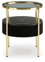 Load image into Gallery viewer, Nedman - Accent Table With Speaker - Black / Gold Finish