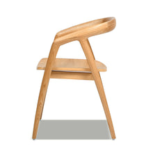 Load image into Gallery viewer, Simeon - Scandinavian Sculpted Dining Chair - Warm Natural Brown