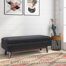 Load image into Gallery viewer, Owen - Rectangular Storage Ottoman - Midnight Black