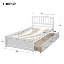 Load image into Gallery viewer, Platform Storage Bed Wood Bed Frame With Two Drawers And Headboard
