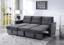 Load image into Gallery viewer, Hudson - Reversible Sleeper Sectional Sofa With Storage Chaise - Dark Gray