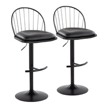 Load image into Gallery viewer, Riley - Farmhouse Adjustable Height Barstool With Swivel With Rounded T Footrest (Set of 2)