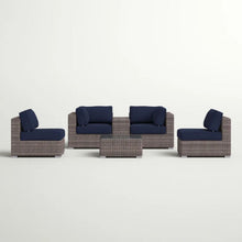 Load image into Gallery viewer, Wicker Seating Group Set With Table And Cushions