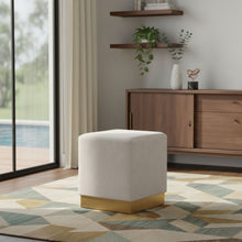 Load image into Gallery viewer, Jax - Stool Ottoman with Gold Base