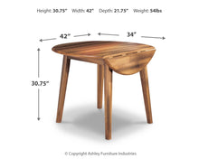 Load image into Gallery viewer, Berringer - Round DRM Drop Leaf Table - Rustic Brown