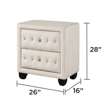 Load image into Gallery viewer, Sophia - 2 Drawer Upholstered Nightstand