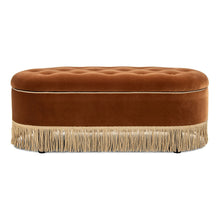 Load image into Gallery viewer, Melinda - Oval Tufted Bullion Fringe Storage Bench