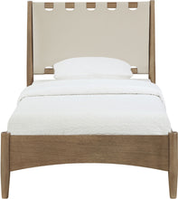 Load image into Gallery viewer, Santos - Vegan Leather Headboard And Wood Bed - Waxed Brown Frame